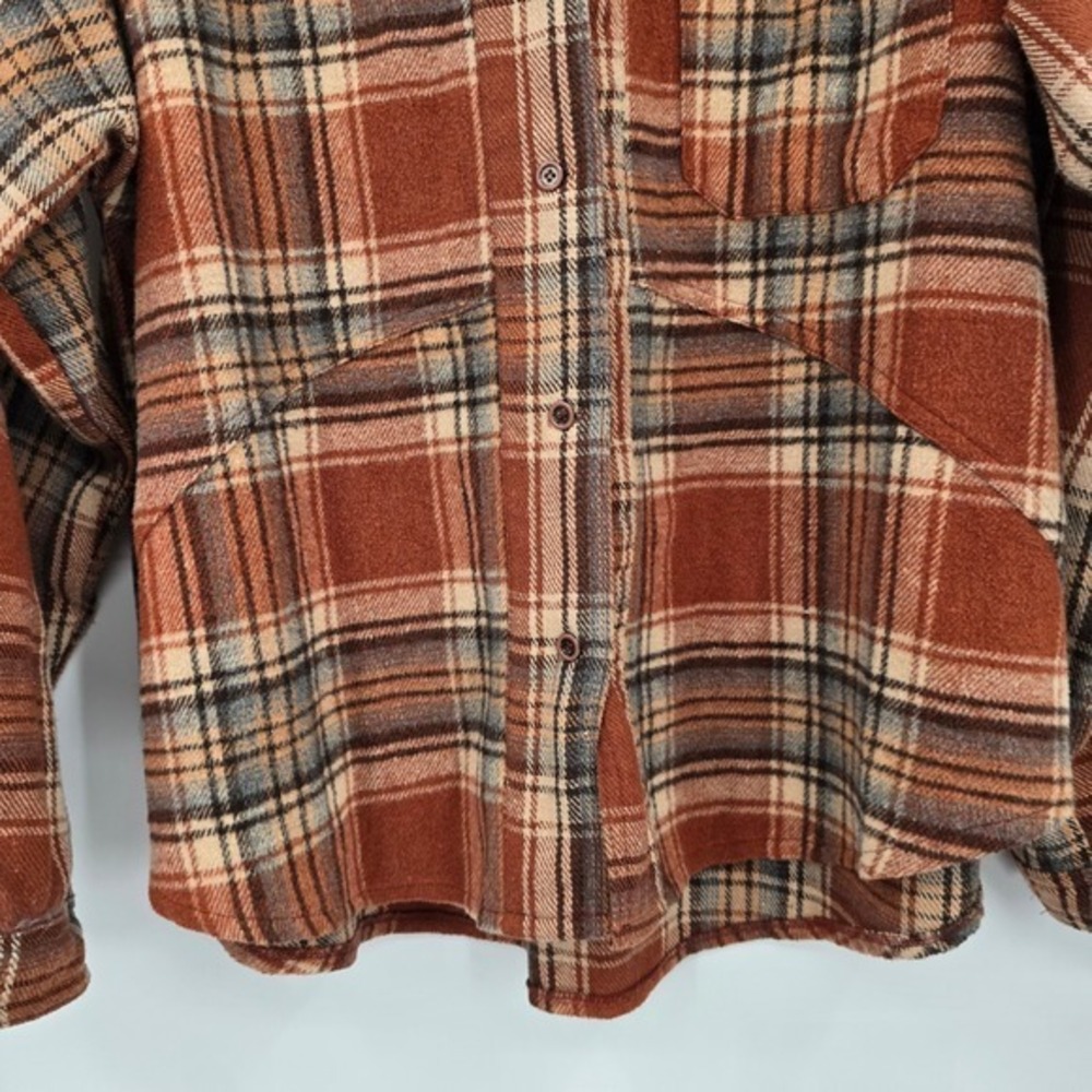 Umgee USA Womens Plaid Flannel Shirt Oversized Casual Long Sleeve Medium - Picture 6 of 11